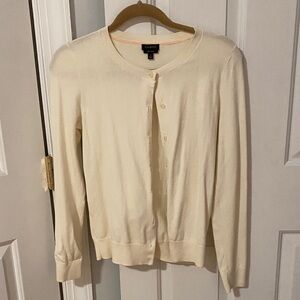Talbots Elegant Ivory Button-Up Cardigan